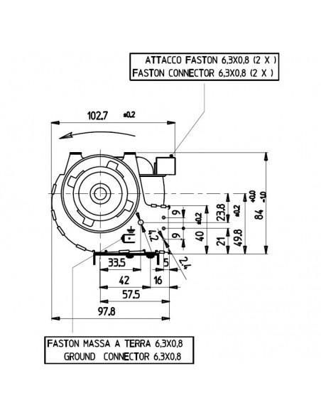 VENTILADOR TANGENCIAL CON ROTOR Ø 60MM 