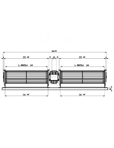 VENTILADOR TANGENCIAL DOBLE CON ROTOR Ø 60MM 2