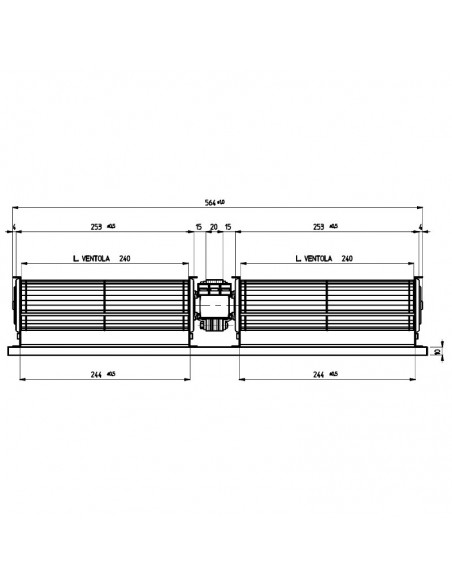 VENTILADOR TANGENCIAL DOBLE CON ROTOR Ø 60MM