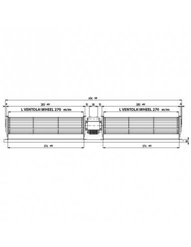 VENTILADOR TANGENCIAL DOBLE CON ROTOR Ø 60MM