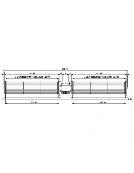 VENTILADOR TANGENCIAL DOBLE CON ROTOR Ø 60MM