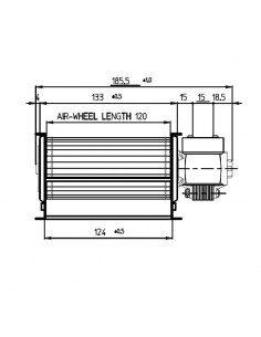 VENTILADOR TANGENCIAL ROTOR 60 mm diametro 2