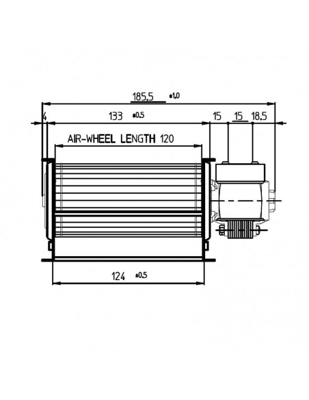 VENTILADOR TANGENCIAL ROTOR 60 mm diametro