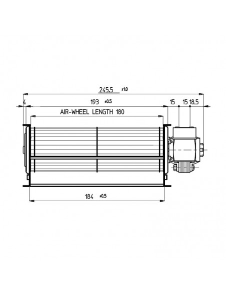 VENTILADOR TANGENCIAL ROTOR 60 mm diametro