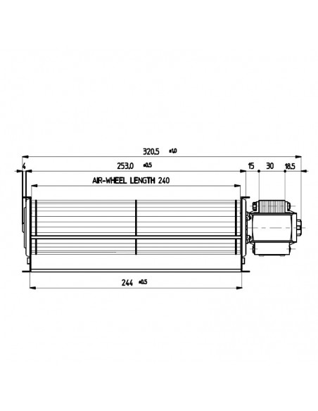 VENTILADOR TANGENCIAL ROTOR 60 mm diametro
