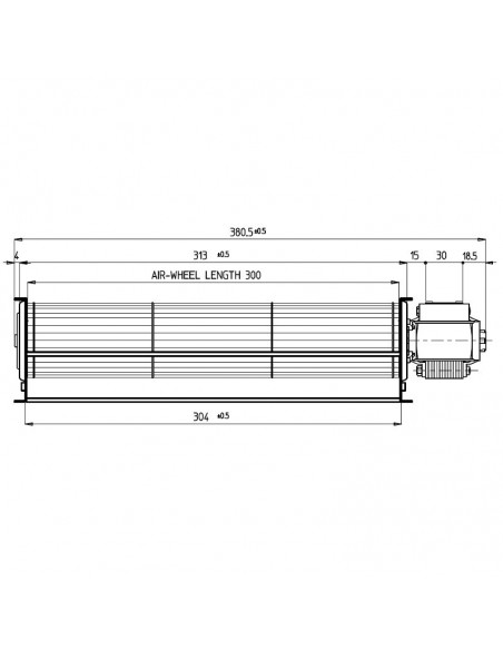 VENTILADOR TANGENCIAL ROTOR 60 mm diametro
