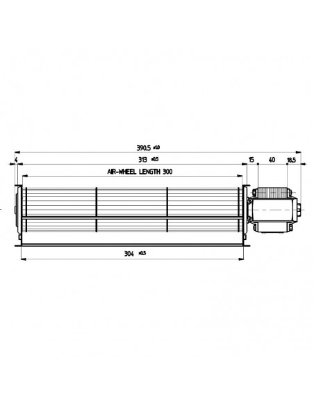 VENTILADOR TANGENCIAL ROTOR 60 mm diametro