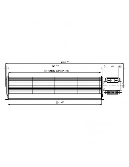 VENTILADOR TANGENCIAL ROTOR 60 mm diametro