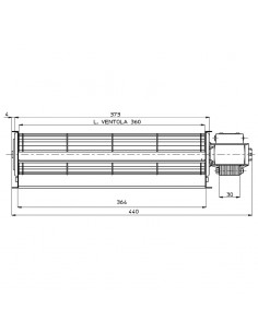 VENTILADOR TANGENCIAL ROTOR 60 mm diametro 2