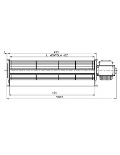 VENTILADOR TANGENCIAL ROTOR 60 mm diametro 2