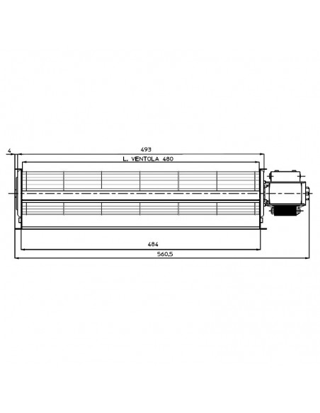 VENTILADOR TANGENCIAL ROTOR 60 mm diametro