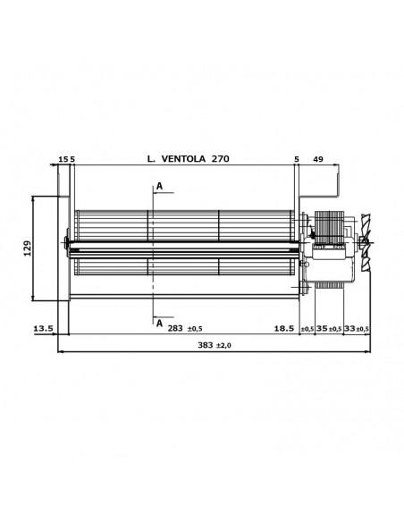 VENTILADOR TANGENCIAL ROTOR 80 mm diametro