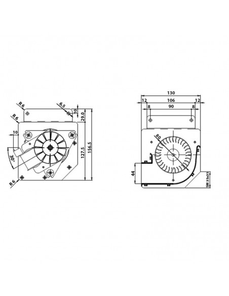 VENTILADOR TANGENCIAL ROTOR 80 mm diametro