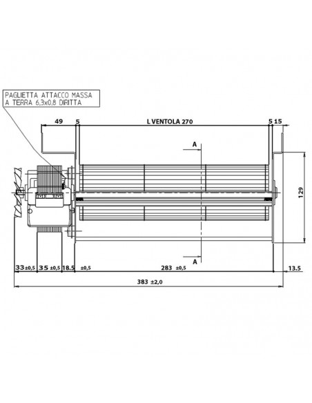 VENTILADOR TANGENCIAL ROTOR 80 mm diametro