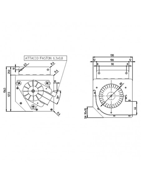 VENTILADOR TANGENCIAL ROTOR 80 mm diametro
