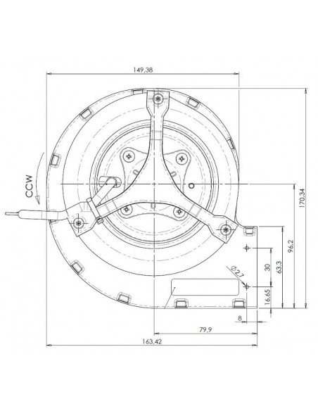 VENTILADOR CENTRIFUGO EBM D2E120