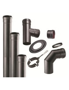KIT TUBOS NEGROS VITRIFICADOS PARA INSTALACION ESTUFAS PELLETS