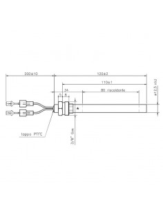 Resistencia eléctrica 235W L120mm D12,5mm (con racor) 2