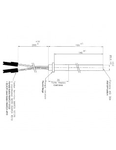 Resistencia eléctrica 250W L155mm D9,5mm 2
