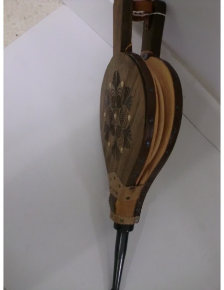 FUELLE MADERA GRABADO A FUEGO Y PIEL