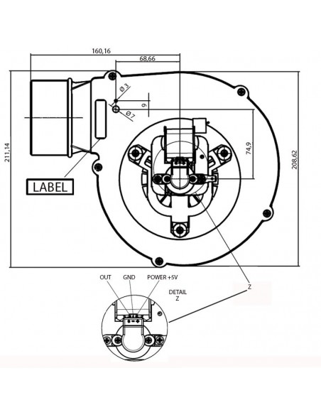 Extractor de humos para estufas a pellets
