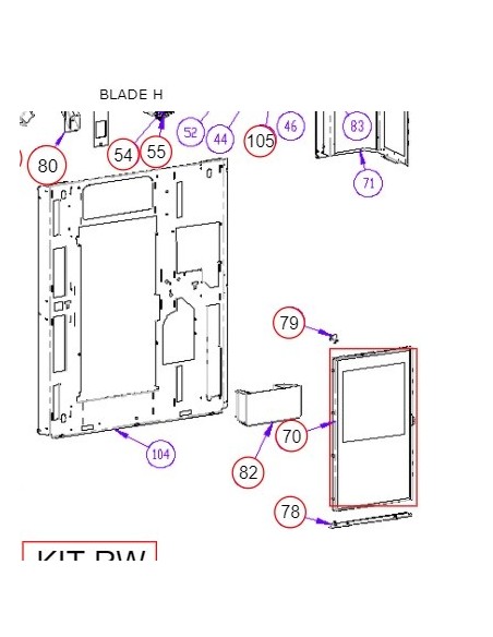 PUERTA CON CRISTAL BLADE H
