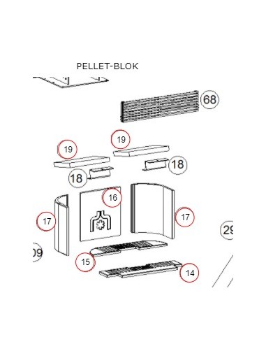 PIEZA REFRACTARIA FONDO PARA INSERTABLES DE PELLET EDILKAMIN