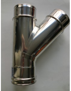 TE DE 135º, ACERO INOX  AISI 316, diámetro 100mm