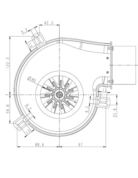 Extractor de humos para estufas a pellets PL21 CE0260