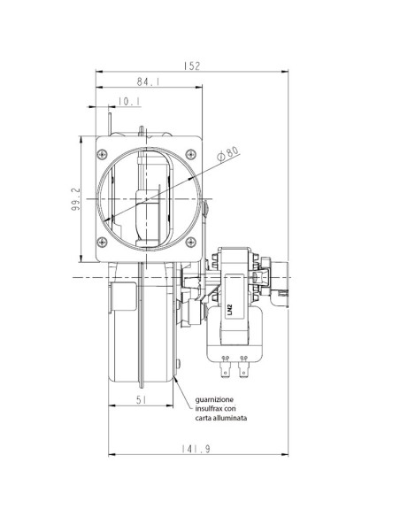 Extractor de humos para estufas a pellets PL21 CE0260