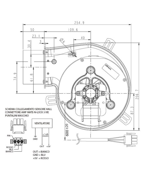 Extractor de humos para estufas a pellets PL21 CE0260