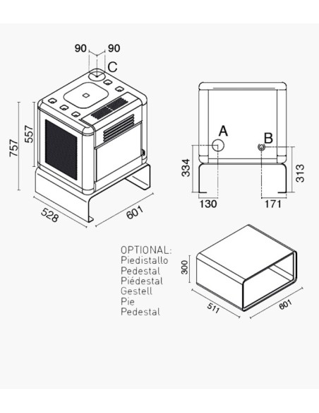ESTUFA DE PELLET DE DISEÑO EVA CALOR MODELO DADO