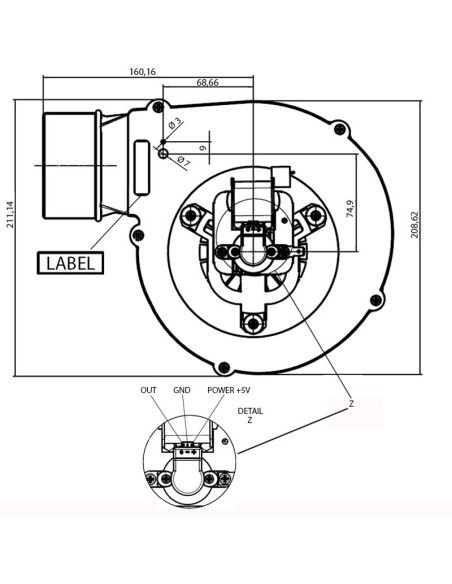 Extractor de humos para estufas a pellets FERGAS