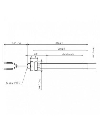 RESISTENCIA DE ENCENDIDO 430W L210 D12,5