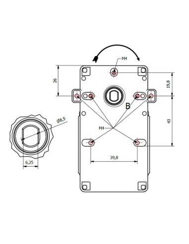 MOTORREDUCTOR KENTA EJE HUECO 1,5 RPM