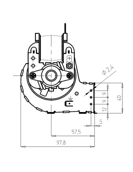 VENTILADOR TANGENCIAL 274x40 MM MOTOR IZQUIERDO