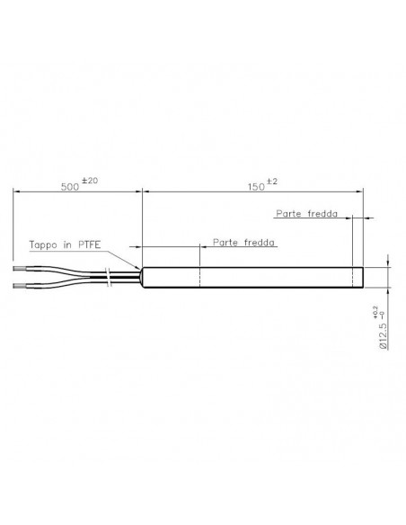 Resistencia 350 W- L150mm -diámetro 12.5mm