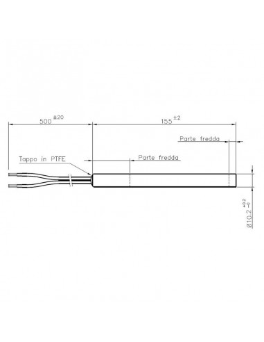 Resistencia 250 W- L150mm -diámetro 12.5mm