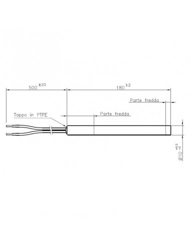 Resistencia 250 W- L150mm -diámetro 12.5mm