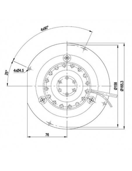 Extractor de humos EBM- R2E 150-AN91